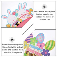 Tableau creux de jardin personnalisé Topiaire de Pâques Décor de lapin de Pâques Signe de jardin en plastique de Pâques Décoration de scène Ornement Emblèmes Signes