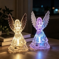 Lumière décorative créative de Noël, veilleuse ange avec LED et acrylique multicolore. Lampe transparente.