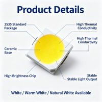 GUORUI LED Dimmable Blanc Naturel 3V 2700-7000K 120-130LM 1W 150mA SMD 2835 Puce LED Ra80 Durée de vie 50000h
