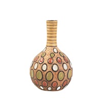 Vase en céramique de style méditerranéen abordable et luxueux pour l'aménagement floral du salon, décoration de meuble TV, nouvelle maison