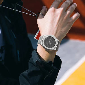 Kit de modification pour <span class=keywords><strong>Casioak</strong></span> GA2100 Luxury Case avec vis Bracelet en métal pour GA-2100/2110 Refit Kit avec outil pour montre Gshok - Product Image 6