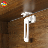 PRODIGY HG002 Verrous de sécurité pour portes d'armoires en plastique blancs invisibles, anti-enfants, 2 pièces, installation rapide, aucun outil de perçage nécessaire