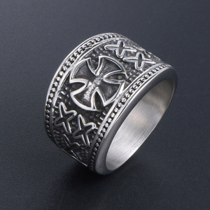 European Style Cross <b>Titanium</b> Steel <b>Ring</b> Men's Jewelry SA375 Gift Accessory - Product Image 3