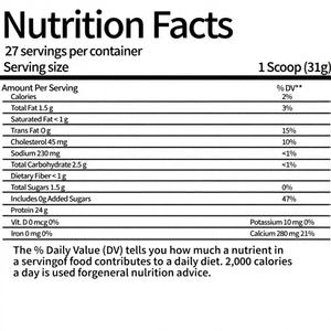 <strong>Protein</strong> Powder Whey Casein Blend Clean Women Men <strong>Low</strong> <strong>Calorie</strong> <strong>Low</strong> Carb Keto Friendly Gluten Free Gourmet Vanilla Adult - Product Image 2