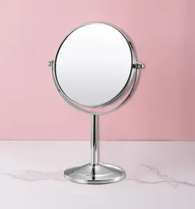 360 학위 메이크업 돋보기 1X2X 호텔 패션 욕실 화장품 거울 양면 서 테이블 거울