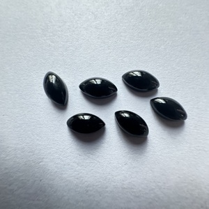 Royal TFH Onyx Noir Naturel Cabochon Marquise Qualité AAA Pierre Précieuse Polie à la Main 3x6MM à 10x20MM - Product Image 4