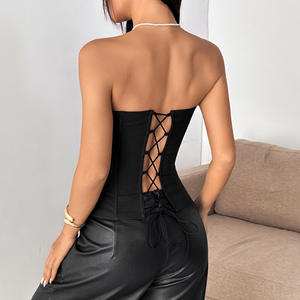 KISS ME ANGEL – Nouveau débardeur noir sexy pour <span class=keywords><strong>femme</strong></span> avec soutien-gorge intégré en dentelle et design bustier sans bretelles pour le quotidien - Product Image 6