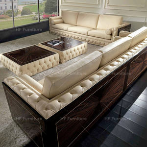 Klassieke Europese Design Echt Lederen Sofa <span class=keywords><strong>Suite</strong></span> <span class=keywords><strong>Lounge</strong></span> Sectional Voor Woonkamer Meubels Voor Appartement - Product Image 2