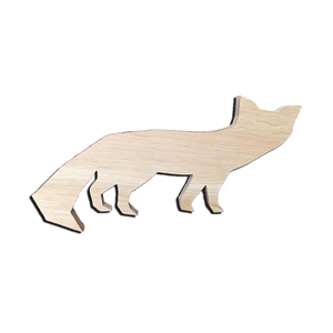 Una placa de pared de madera maciza con la forma de una silueta de zorro, la elección perfecta para una decoración inspirada en la naturaleza que combina encanto rústico. - Product Image 1