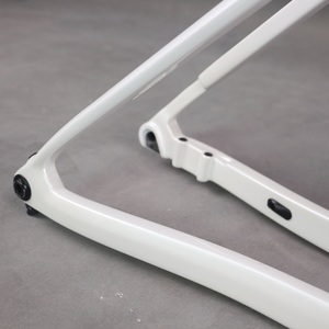 Cadre de vélo de montagne à suspension arrière rigide en fibre de <span class=keywords><strong>carbone</strong></span> Pearl White+Logo 29er 148mm avec câblage interne, boîtier de pédalier T47, patte de dérailleur UDH - Product Image 5