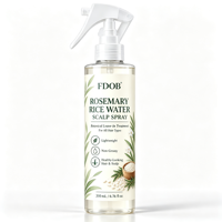 Semprotan Air Beras Rosemary 200ml, Mist Penutrisi Akar Rambut Tanpa Bilas, Ringan Tidak Berminyak Untuk Pemakaian Sehari-hari, OEM ODM Label Pribadi