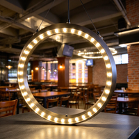 Lampes LED pour grille de ventilation de fournisseur de solutions hôtelières, éclairage annulaire en fer dimmable pour restaurants, bars et espaces commerciaux multiples