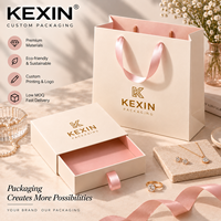 Boîte cadeau de luxe personnalisée Kexin avec sac en papier assorti, logo en feuille d'or, emballage rigide pour bijoux, cosmétiques, cadeaux