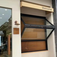 Ventanas de vidrio plegables de aluminio con rejilla enrollable vertical americana moderna para tienda, cafetería, Bar, Hotel, Villa, concepto de diseño gráfico