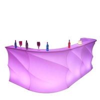 Grand lampadaire moderne LED Wave Bar Décoration d'exposition Affichage créatif Meubles de table luminescents pour réception de fête E27