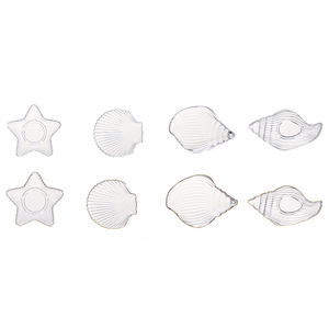 Phong Cách Nodic Vỏ Hình Dạng Món Tráng Miệng Tấm Thủy Tinh Nhỏ Bát Đĩa Thủy Tinh Cạnh Vàng Cho Kem Salad Trái Cây - Product Image 4