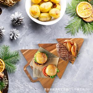 Tabla de cortar rectangular de madera con diseño de árbol de Navidad, para queso, embutidos, frutas y verduras, para cocina doméstica - Product Image 1