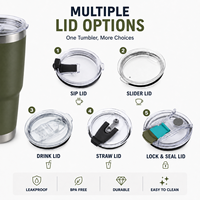 Vaso Térmico de Acero Inoxidable de Doble Pared con Aislamiento al Vacío de 20oz/30oz, con Recubrimiento en Polvo, Taza de Café de Viaje con Tapa, Personalizable con Logotipo, Venta al Por Mayor