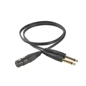 Câble adaptateur Y audio mono 3 broches <span class=keywords><strong>XLR</strong></span> femelle vers <span class=keywords><strong>double</strong></span> 6,35 mm TS 1/4 <span class=keywords><strong>Jack</strong></span> stéréo auxiliaire pour micro, mélangeur, amplificateur - Product Image 3