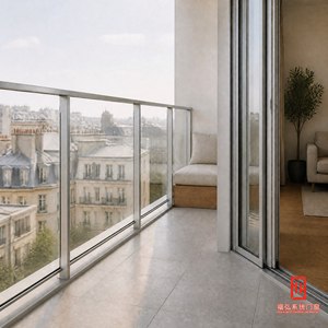 Rampe de balcon en alliage d'aluminium et verre, poteaux en aluminium sans cadre, adaptés aux balcons offrant une vue sur la mer ou la nuit - Product Image 2