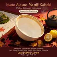 Assiette et bol en mélamine bicolore classiques couleur moutarde OEM ODM, bol rond de 4,5 pouces pour fruits et baies, idéal pour les banquets de mariage et les tables de desserts