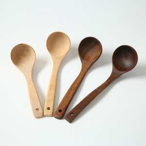Wooden Soup Ladle Beechwood Long Handle Handmade Serving Spoon For Soup Porridge Hot <b>Pot</b> - Product Image 4