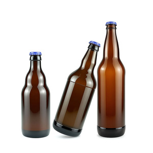 高品质空瓶 350ml 500ml 750ml 琥珀色定制玻璃啤酒瓶，带皇冠盖，适用于饮料、家庭酿造、蜂蜜酒、苹果酒、康普茶 - Product Image 4