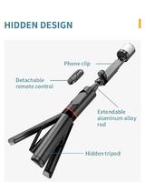 Tongkat Selfie Tripod yang Diperkuat dengan Lampu Putar, Bahan Aluminium Alloy, Mendukung Remote Control Android/iOS untuk Smartphone