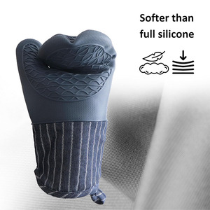 Vente en gros de gants de four en silicone gants anti-brûlure mitaines de gril pour micro-ondes avec logo personnalisé gant de four résistant à la chaleur - Product Image 5