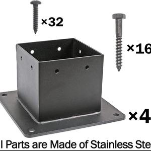 <span class=keywords><strong>Placa</strong></span> base de buzón de acero Base de poste de cerca con recubrimiento en polvo Base de poste de anclaje - Product Image 4