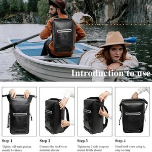 Zaino Impermeabile Ocean Pack Galleggiante in Acqua con Spallacci Ergonomici per <span class=keywords><strong>Canyoning</strong></span>, Rafting, Surf e Sacca Portaoggetti - Product Image 4