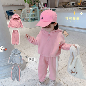 Espesar niños niña ropa Boutique dos piezas sudaderas con capucha Niño chándal para niña - Product Image 3