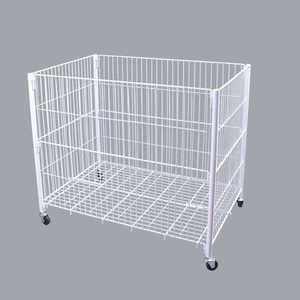 Draht Galvani sieren Kleidung Korb Lagerung Aufbewahrung skorb Trolley Supermarkt Mesh Korb Kleidung <span class=keywords><strong>Promotion</strong></span> Rack - Product Image 3