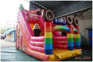 Combo de toboggan gonflable sec pour enfants |   Château gonflable commercial en PVC avec toboggan |   Château gonflable de jeu extérieur - Product Image 4