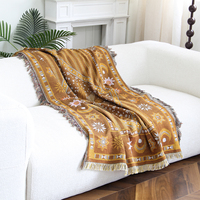 Plaid tissé géométrique bohème, design personnalisé, tapis de pique-nique jacquard portable pour l'extérieur