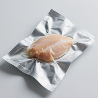 Pochette de cornue en feuille d'aluminium laminé à 3 côtés avec impression personnalisée, scellés sous vide, scellés sur 3 côtés, sac d'emballage alimentaire d'emballage en plastique