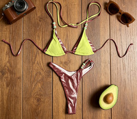 Set Bikini Thong Manik-manik Berkilau Trendy untuk Wanita Ukuran S-L