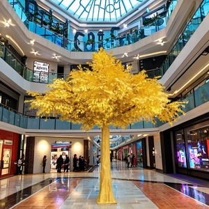 Su misura autunno piante dorate fiore di <span class=keywords><strong>ciliegio</strong></span> grandi alberi di Banyan albero artificiale grande per interni alberghi all'aperto centri commerciali - Product Image 6