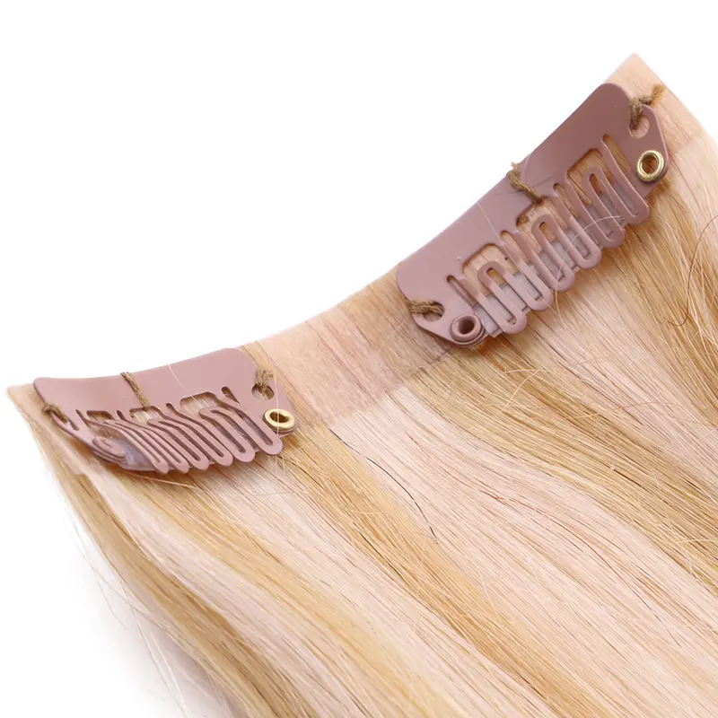 Aangepaste Koreaanse Luxe 100% Echt Menselijk Haar Pu Inslag Clip In Extensions Naadloze Injectie Onzichtbare Natuurlijke Clip Op Haarverlenging