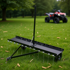 Râteau à gazon de 48 pouces avec 24 dents en acier à ressort, désherbeur à remorquer pour ATV, avec poignée de levage, pour jardin et ferme - Product Image 2