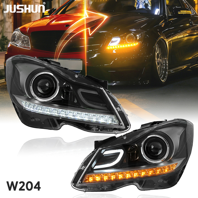 JUSHUN Led Headlight for Mercedes benz C Class W204 2011-2014 Headlamp Car Part Plug and Play