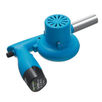 Ventilateur de barbecue portable rechargeable 12V en acier inoxydable, souffleur électrique pour camping, cuisson en extérieur, pique-niques, grillades, vitesse du vent réglable