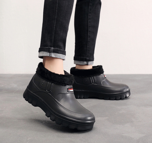 Bottes de neige mi-mollet légères en PVC antidérapantes et imperméables, doublure en peluche, chaudes <span class=keywords><strong>pour</strong></span> l'automne et l'hiver, semelle épaisse, chaussures de travail de jardin - Product Image 5