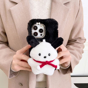 2025 gran oferta lindo estéreo <span class=keywords><strong>Pacha</strong></span> perro funda de teléfono para iPhone 14 pro Max felpa y TPU a prueba de golpes - Product Image 3