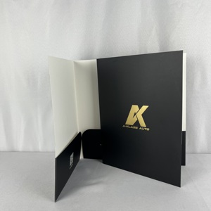 Giá rẻ in tài liệu trình bày A4 kích thước tông giấy mở rộng tập tin thư mục trắng thư mục với vàng lá Logo - Product Image 4