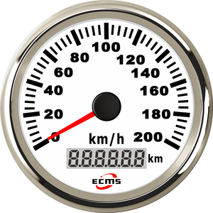 <span class=keywords><strong>Compteur</strong></span> de <span class=keywords><strong>vitesse</strong></span> <span class=keywords><strong>GPS</strong></span> ECMS étanche noir 316L avec lunette de 85 mm pour voiture, moto, tracteur, camion, MPH, 200 km/h avec rétroéclairage 12V/24V - Product Image 2