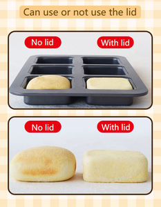 Bandeja para magdalenas de acero al carbono cuadrada antiadherente personalizada de diseño nórdico con tapa - Product Image 4