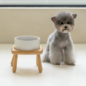 Ciotola in Ceramica <span class=keywords><strong>per</strong></span> Animali Domestici con Supporto in Legno, Antiscivolo, Rialzata <span class=keywords><strong>per</strong></span> Cani e Gatti - Product Image 6