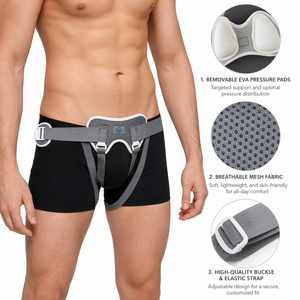 FODU Cinturón Ortopédico para Hernia Inguinal para Hombres, Soporte Ajustable para la Ingle con Doble Almohadilla, Soporte Transpirable para Hernia - Product Image 3