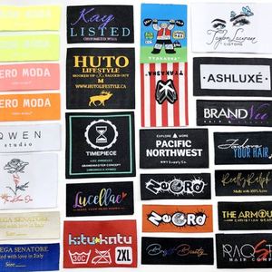 Free Sample Garment Shirt Jacket Label Woven Label Custom/Private Label/Dress Collar Label Clothing Print Main Label <b>Tag</b> Cut - Product Image 2
